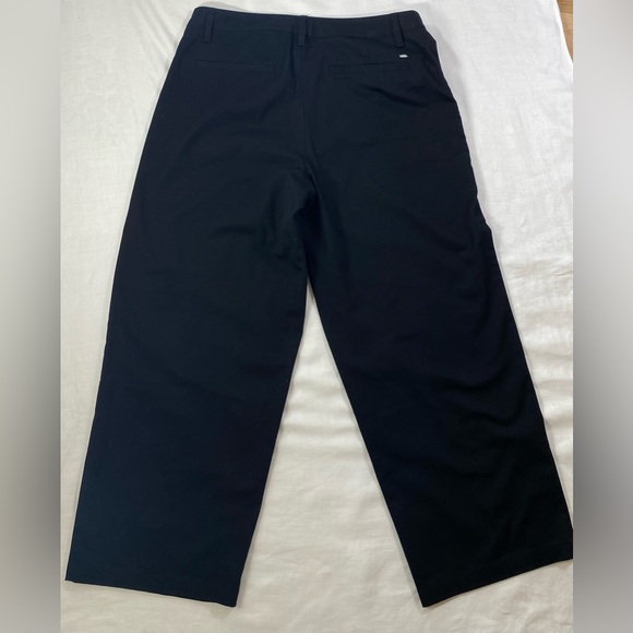 Vans Off The Wall Authentic Wide Leg Black Pants Womens Walk Casual Relaxed Fit - Picture 2 of 9